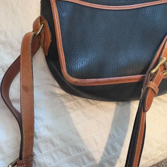 Dooney & Bourke Navy and Tan Leathee Crossbody Bag - Picture 10 of 12